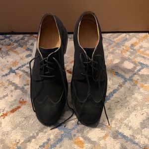 Cole Haan Grand OS Mens Wingtip Oxford Suede Leather Shoes Black Size 10M